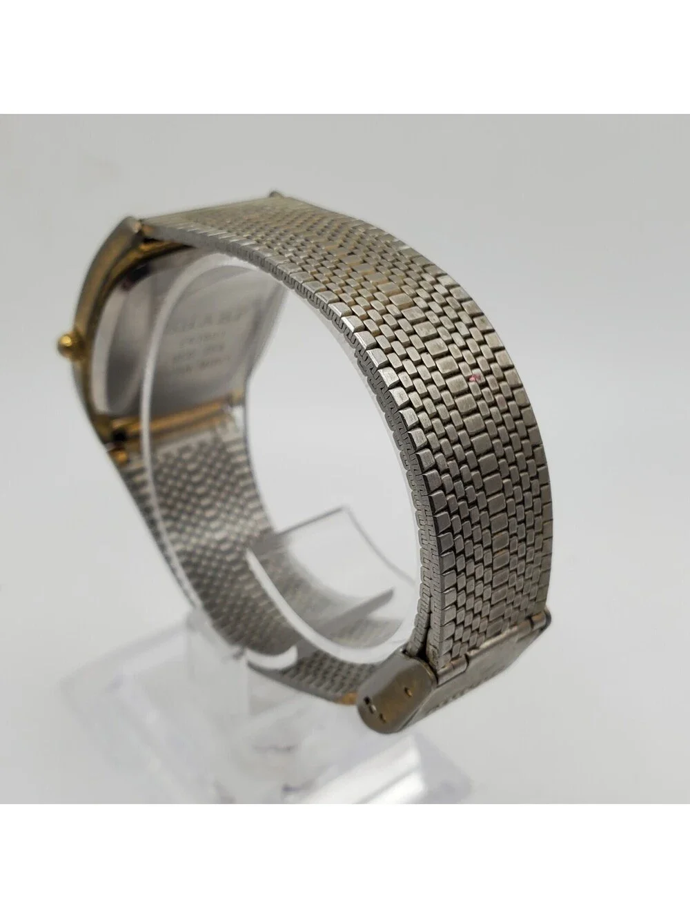 Vintage Sharp Quartz Watch 29mm Square Adjustable Band Tone New Battery